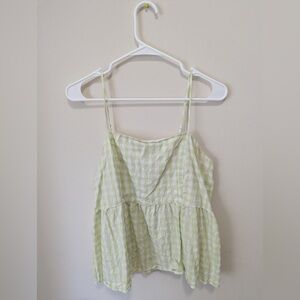 Green Checkered Tank Top